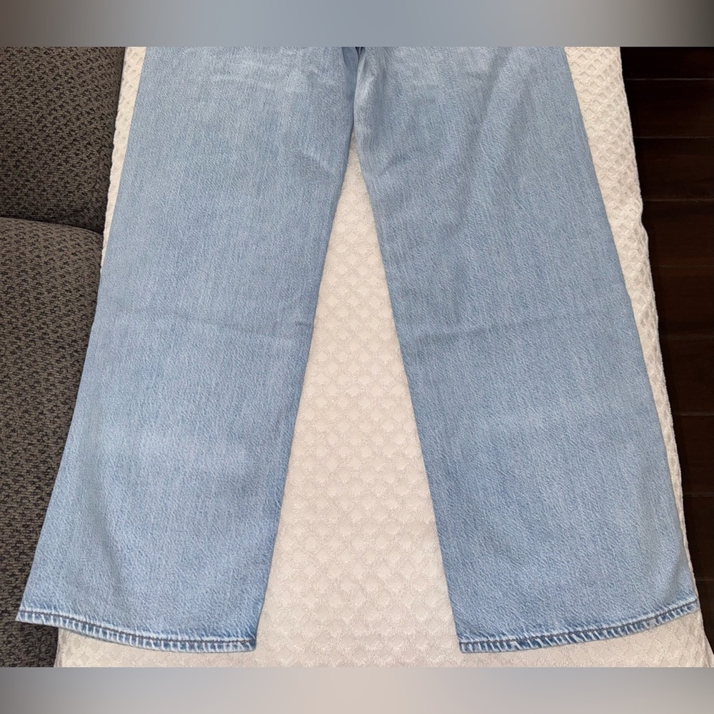 rag & bone Lori Mid Rise Wide Leg Rhinestone Denim Jean Light Wash Jewel Size 28 - Picture 8 of 14